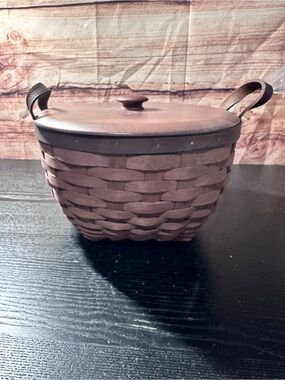 Longaberger Merlot 10" work basket with lid